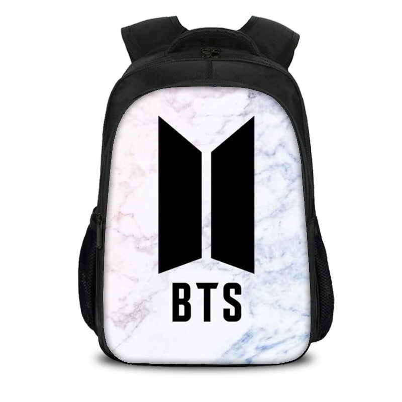 BTS Member Photo & Graphic Print Student Backpack