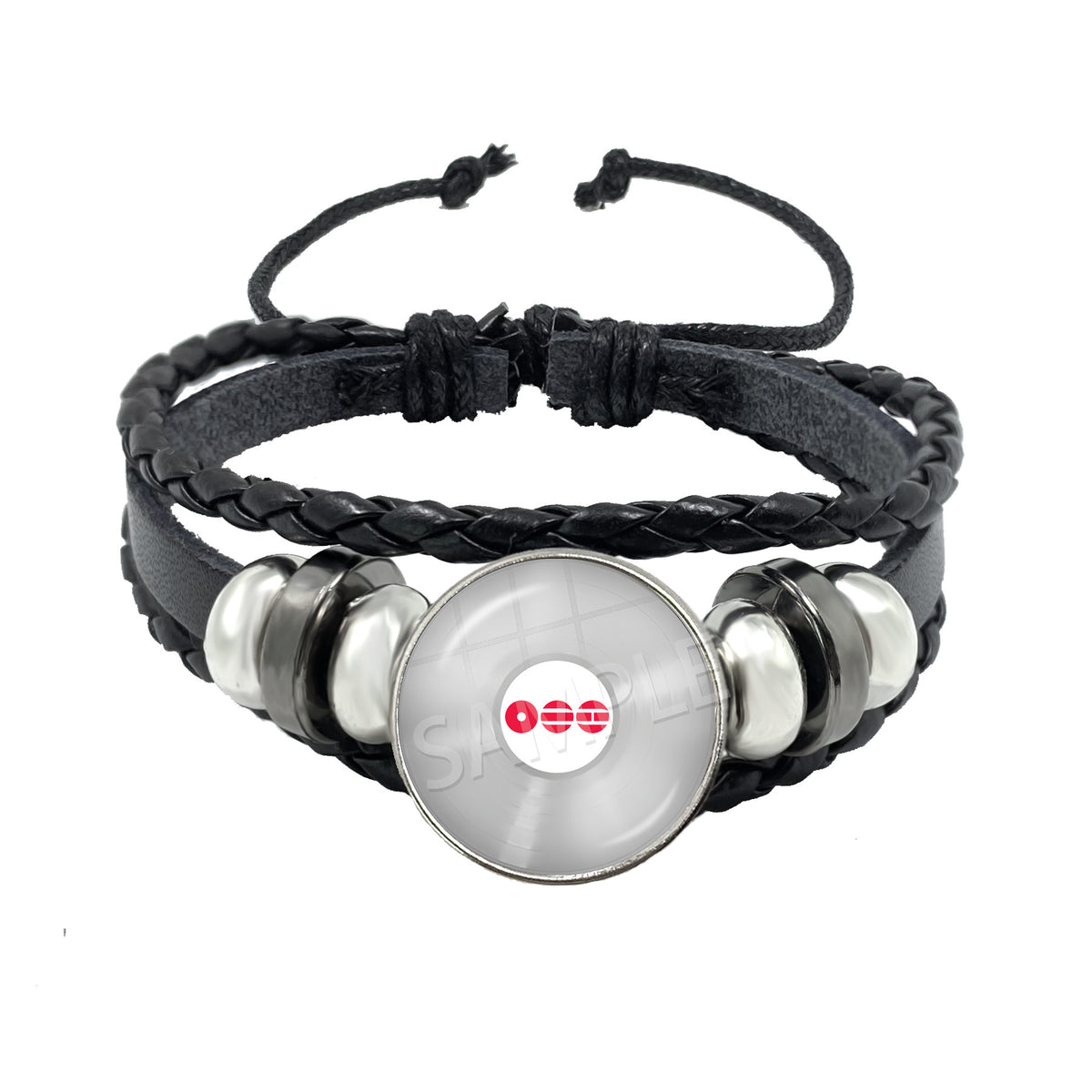 BTS Charm Bracelet | Braided Leather Glass Cabochon