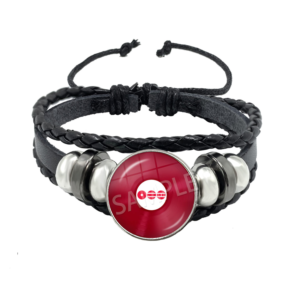 BTS Charm Bracelet | Braided Leather Glass Cabochon
