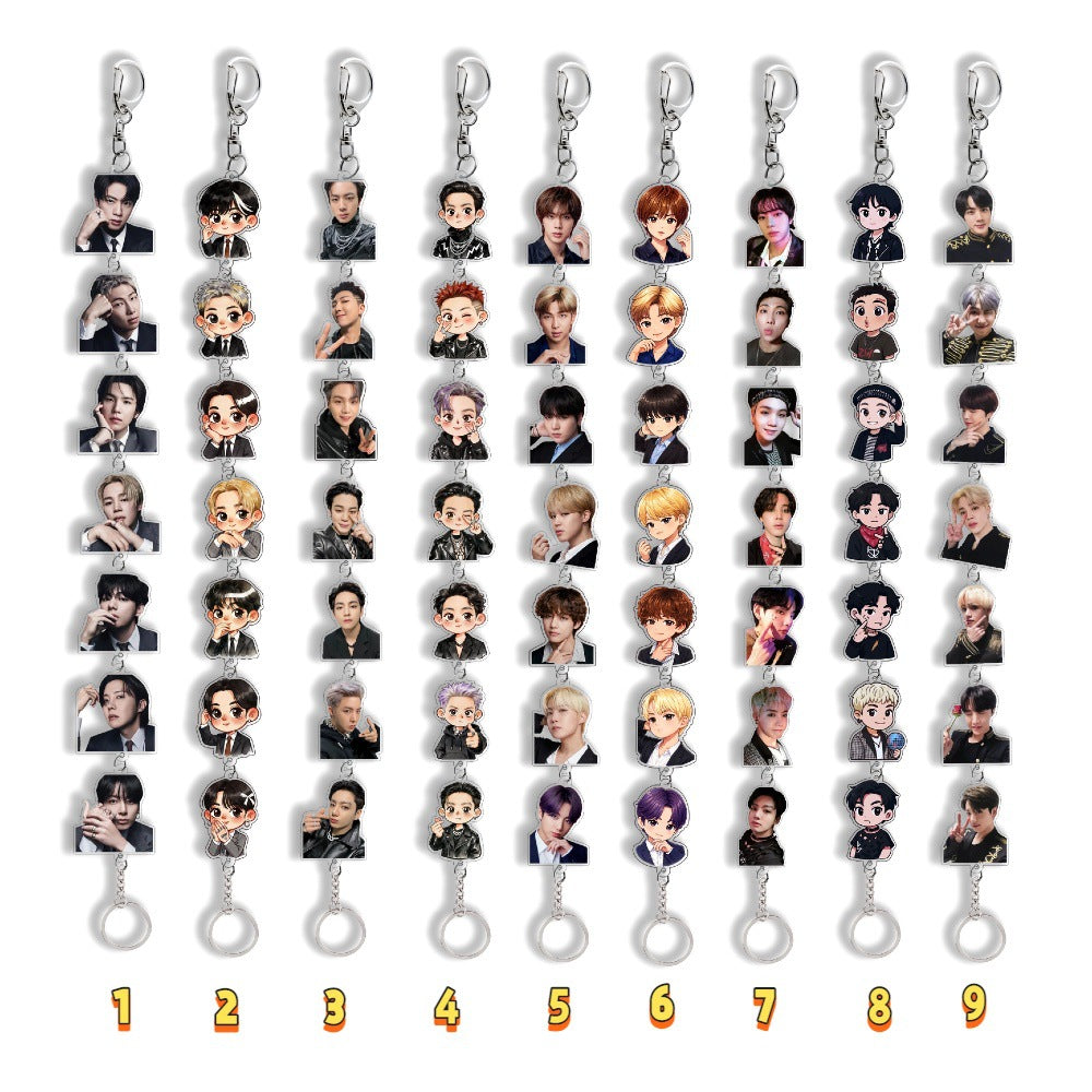 BTS Member Photo Chain Keychain Pendant
