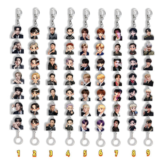 BTS Member Photo Chain Keychain Pendant
