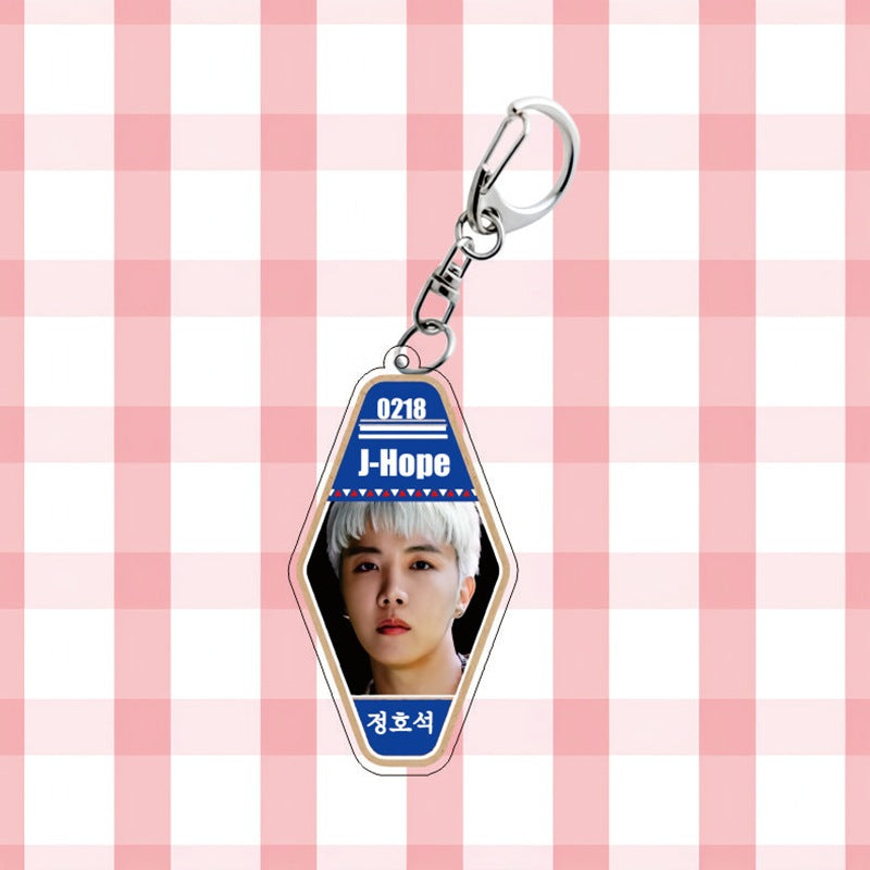 BTS Diamond Hotel Tag Acrylic Keychain
