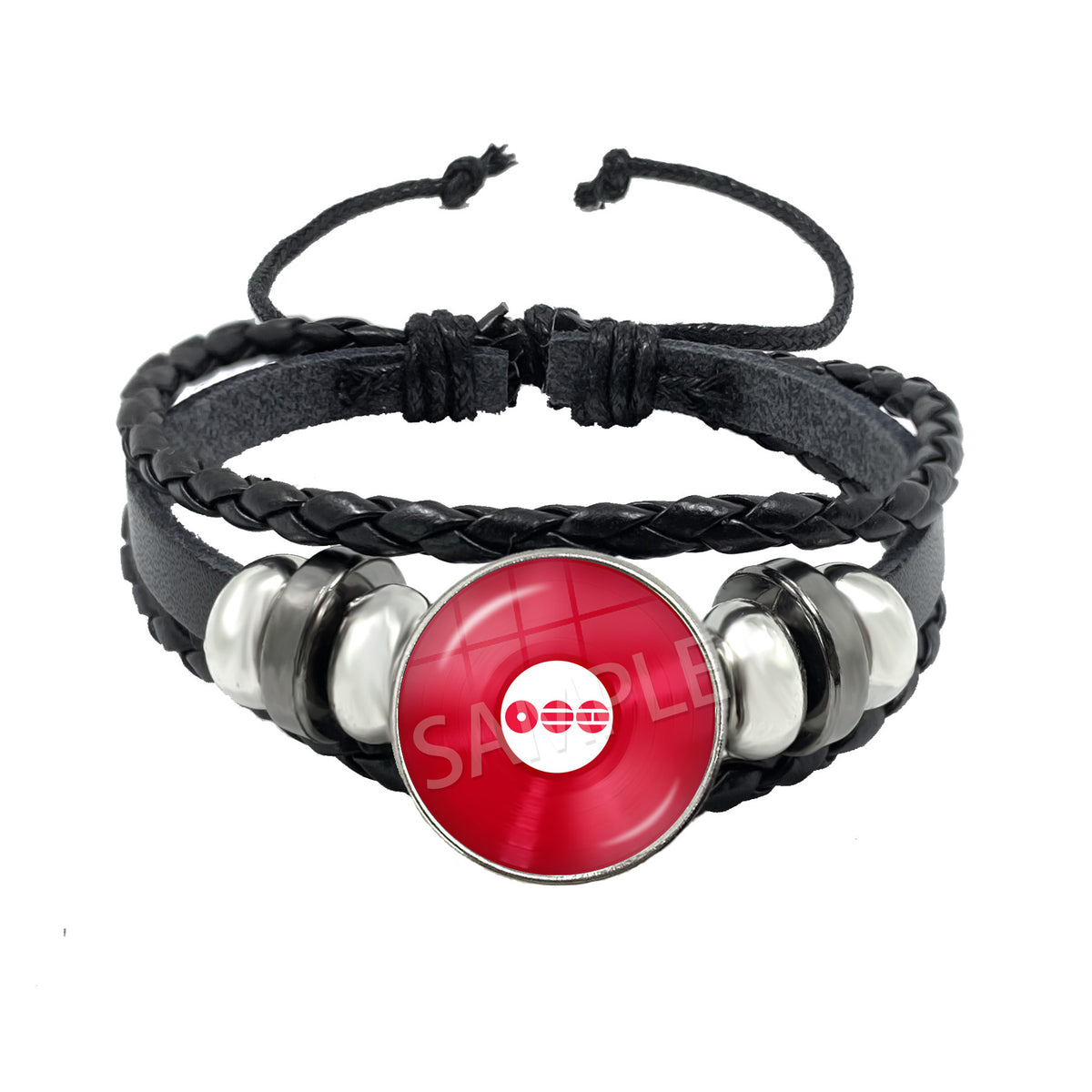 BTS Charm Bracelet | Braided Leather Glass Cabochon