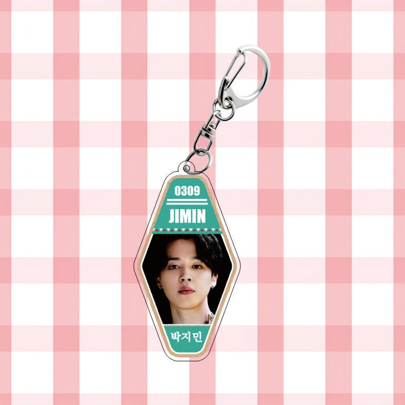 BTS Diamond Hotel Tag Acrylic Keychain