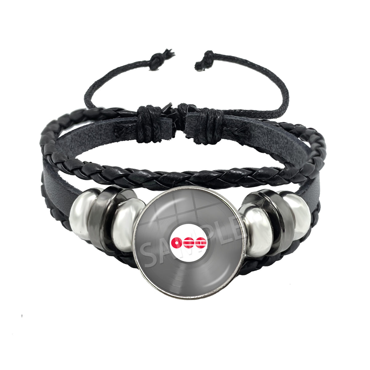 BTS Charm Bracelet | Braided Leather Glass Cabochon
