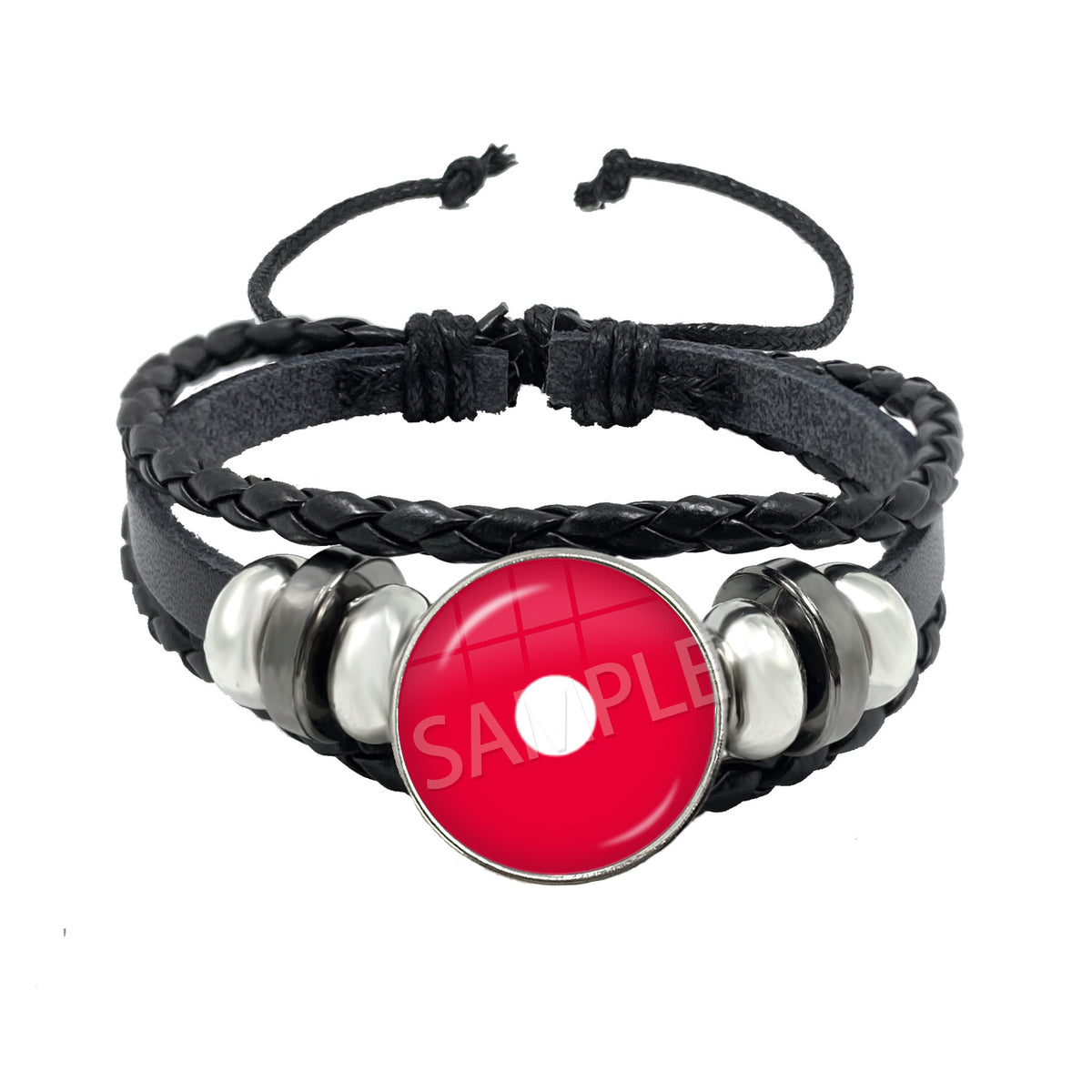BTS Charm Bracelet | Braided Leather Glass Cabochon
