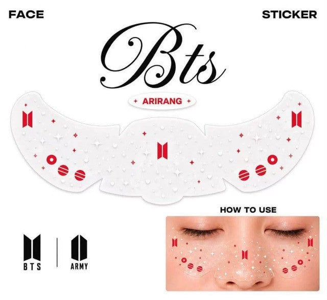BTS Themed Face Rhinestone and Sticker Decal Sheet