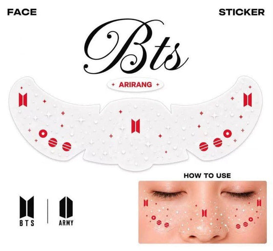 BTS Themed Face Rhinestone and Sticker Decal Sheet