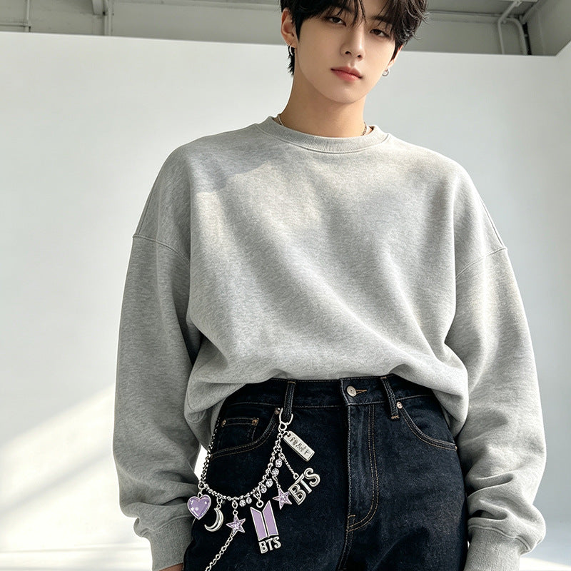 BTS Purple Crystal & Logo Multi-Charm Pants Chain Bag Accessory