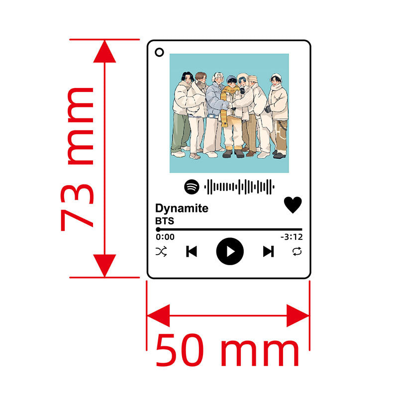 BTS Spotify Music Player Acrylic Keychain Pendant