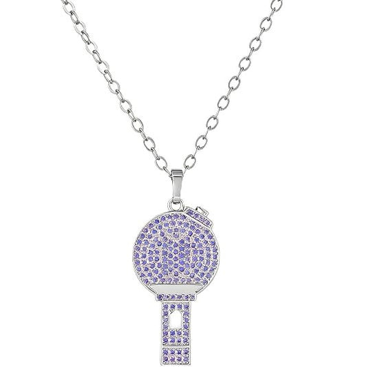 BTS ARMY Bomb Purple Rhinestone Pendant Necklace