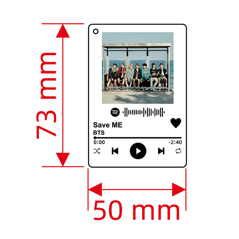 BTS Spotify Music Player Acrylic Keychain Pendant