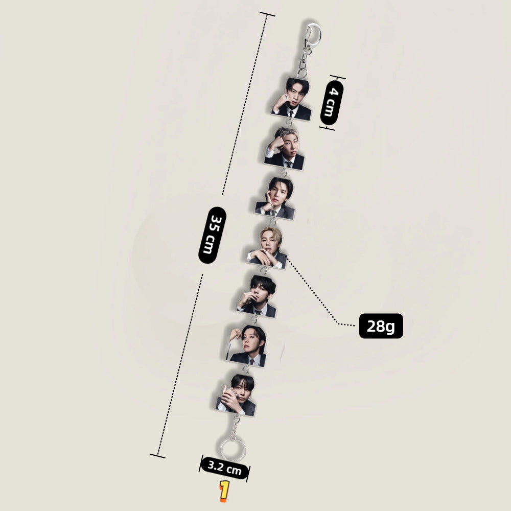BTS Member Photo Chain Keychain Pendant