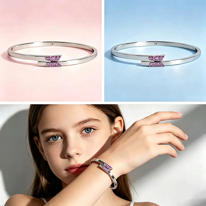 BTS Bangle Bracelet | Purple Rhinestone