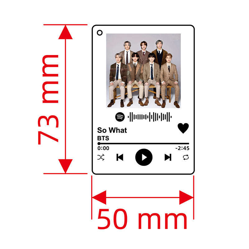 BTS Spotify Music Player Acrylic Keychain Pendant