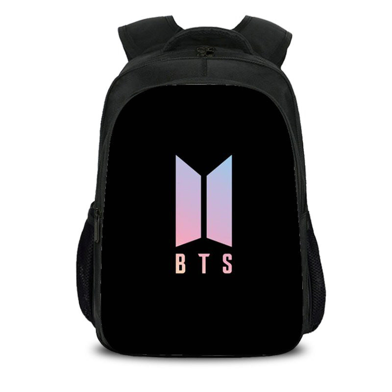 BTS Member Photo & Graphic Print Student Backpack