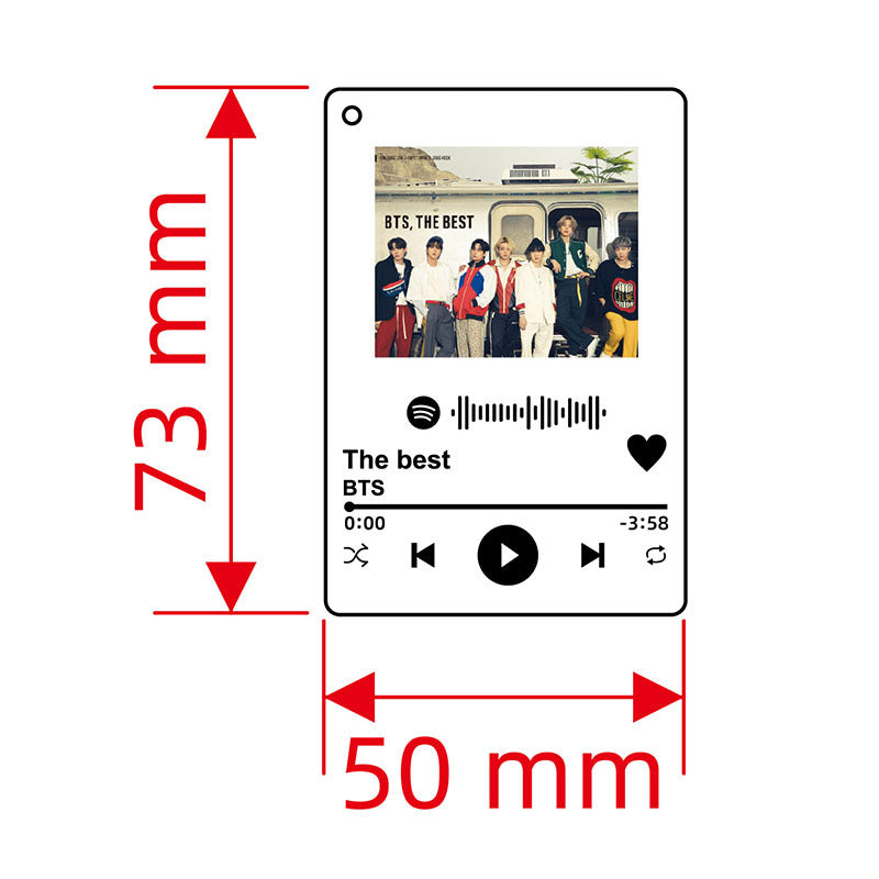 BTS Spotify Music Player Acrylic Keychain Pendant