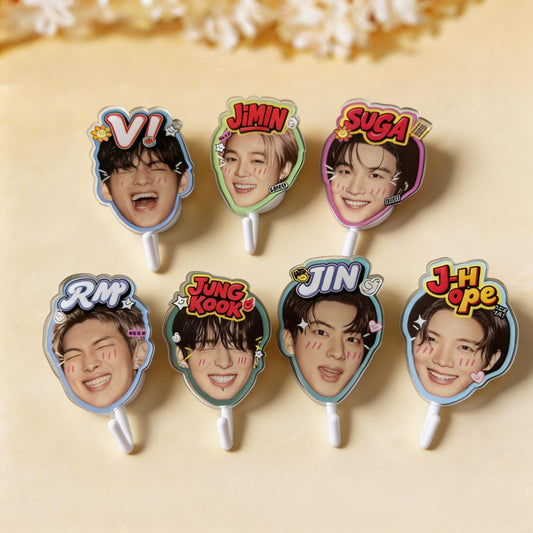 BTS Cake Topper | Members Face Self-Adhesive Hook