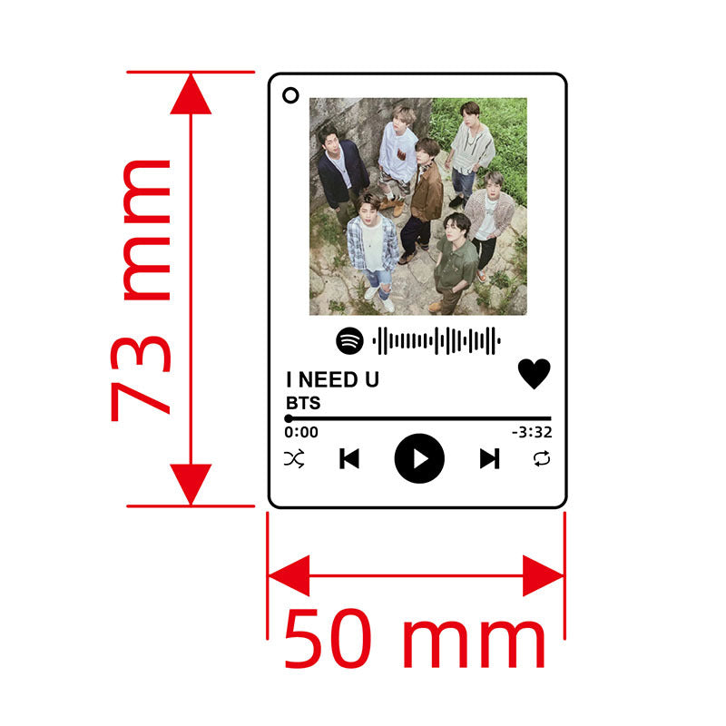 BTS Spotify Music Player Acrylic Keychain Pendant