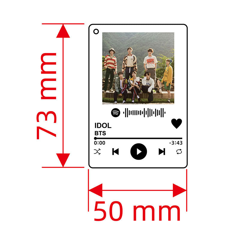 BTS Spotify Music Player Acrylic Keychain Pendant