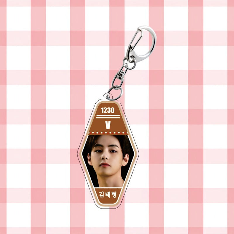 BTS Diamond Hotel Tag Acrylic Keychain