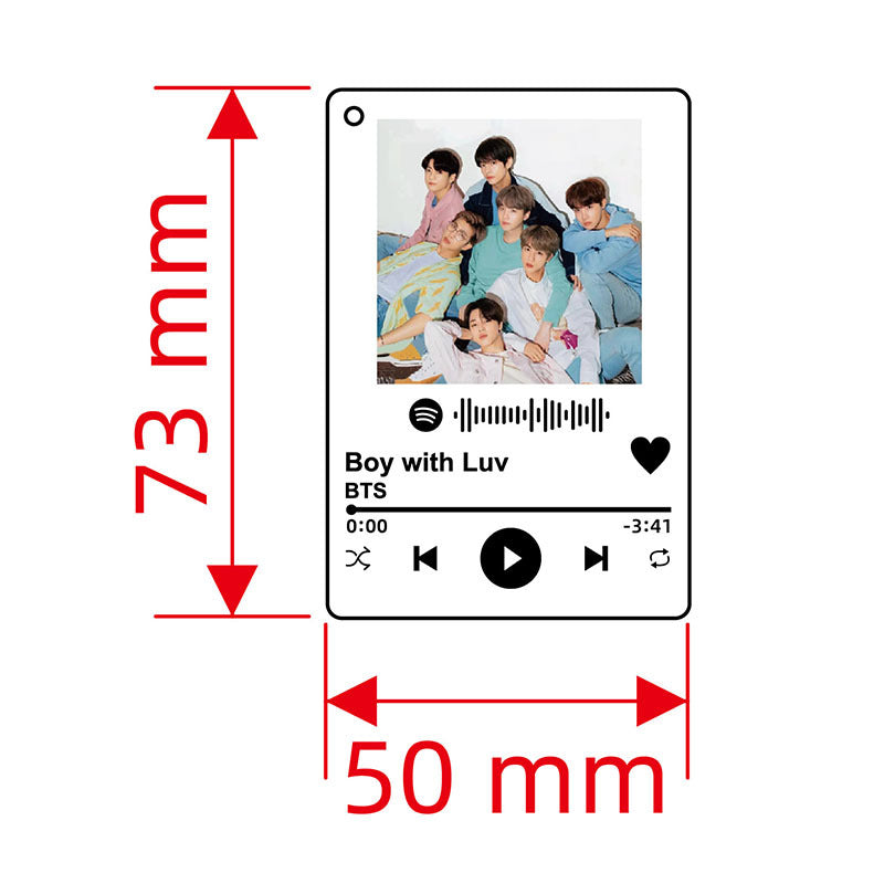 BTS Spotify Music Player Acrylic Keychain Pendant