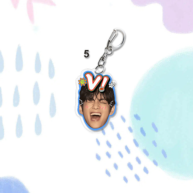 Cute Member BTS Face Acrylic Keychain Pendant