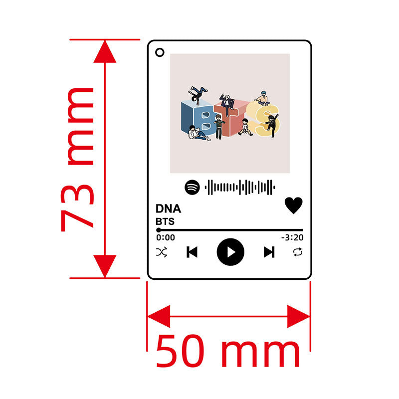 BTS Spotify Music Player Acrylic Keychain Pendant