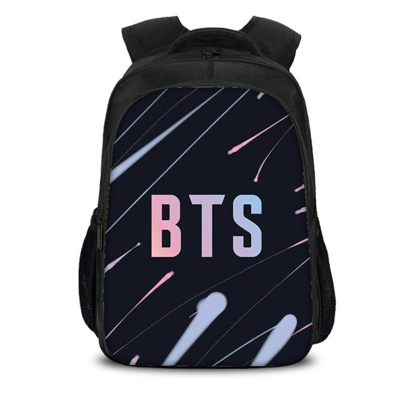 BTS Member Photo & Graphic Print Student Backpack