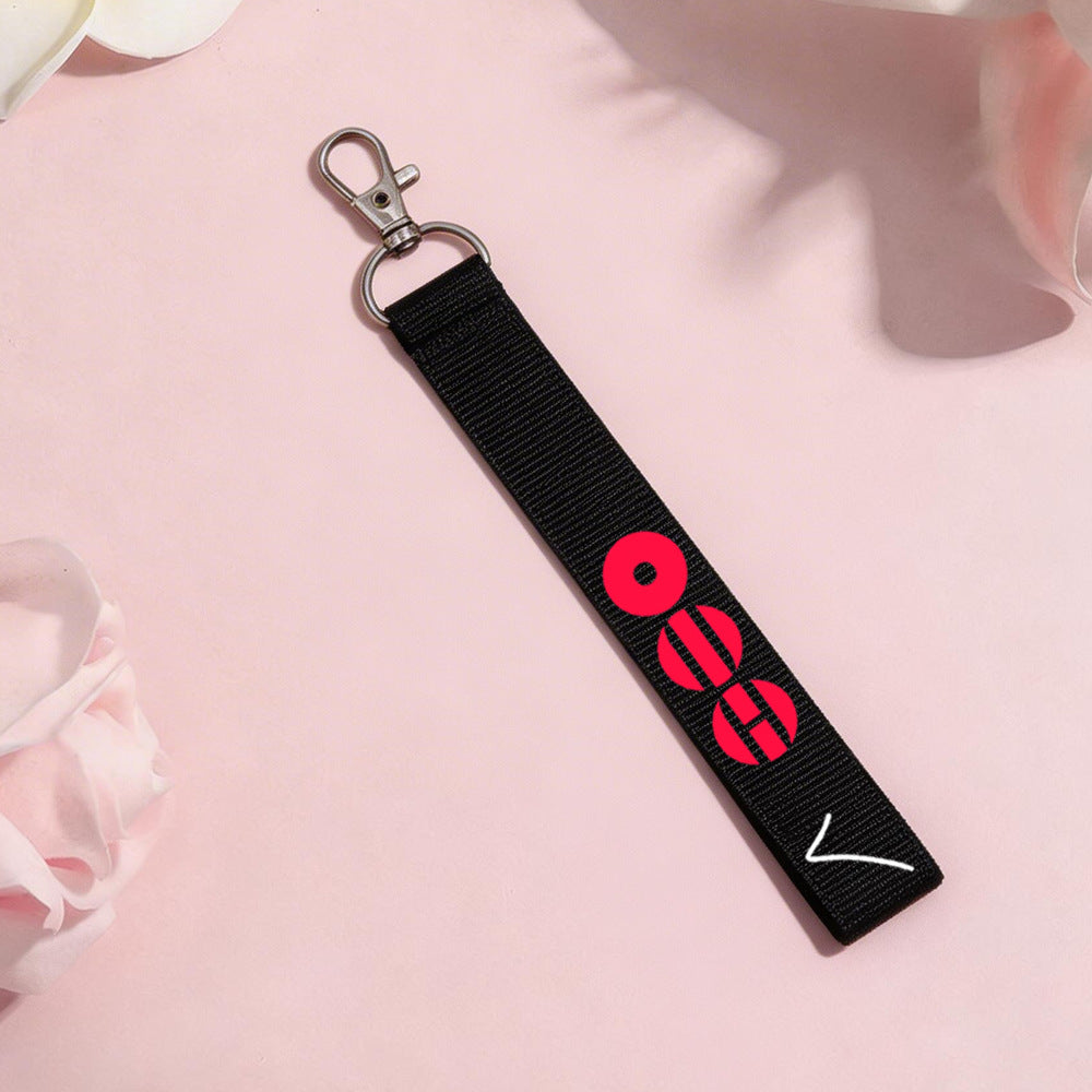 BTS Member Name Tag Fabric Keychain Strap