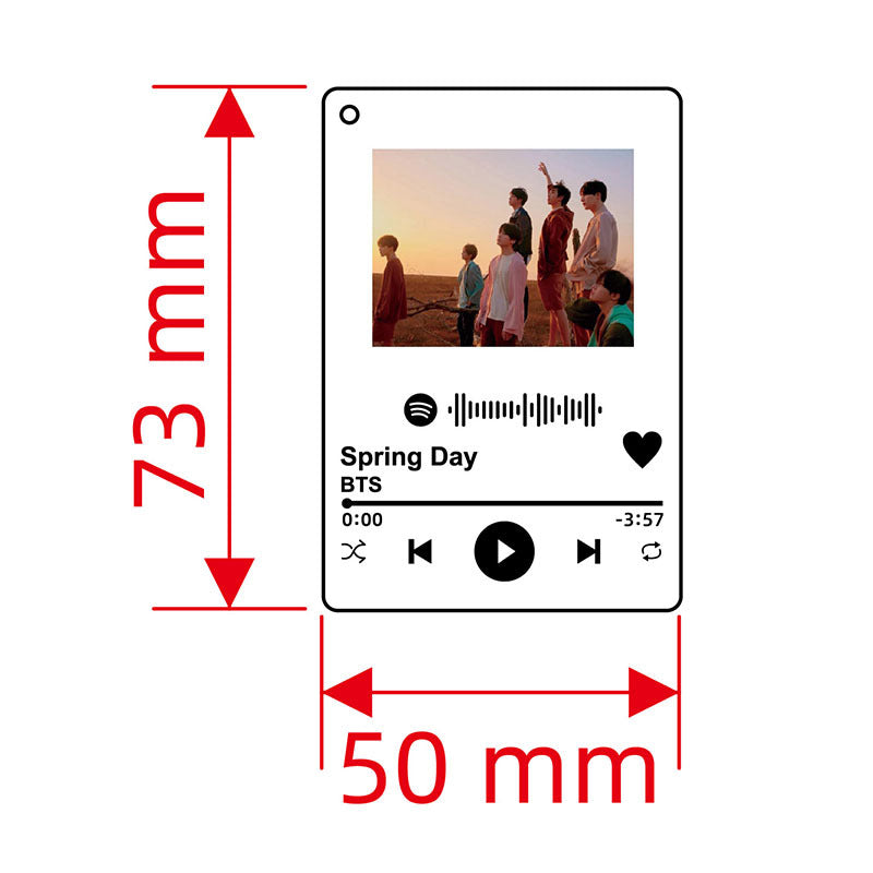 BTS Spotify Music Player Acrylic Keychain Pendant
