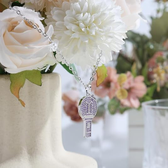 BTS ARMY Bomb Purple Rhinestone Pendant Necklace