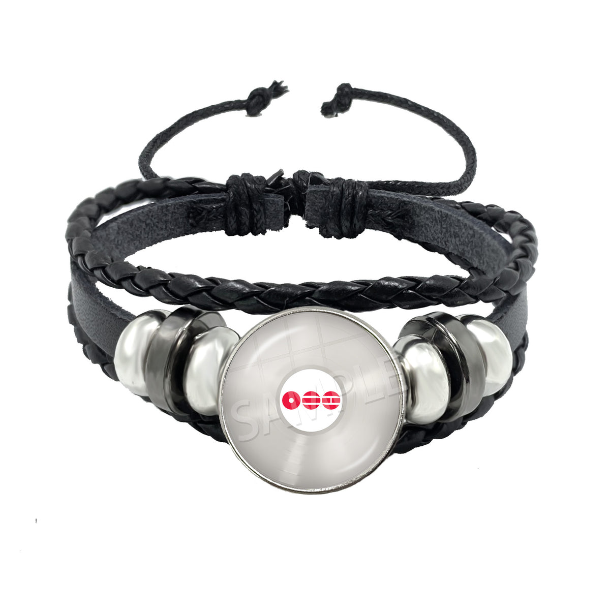 BTS Charm Bracelet | Braided Leather Glass Cabochon