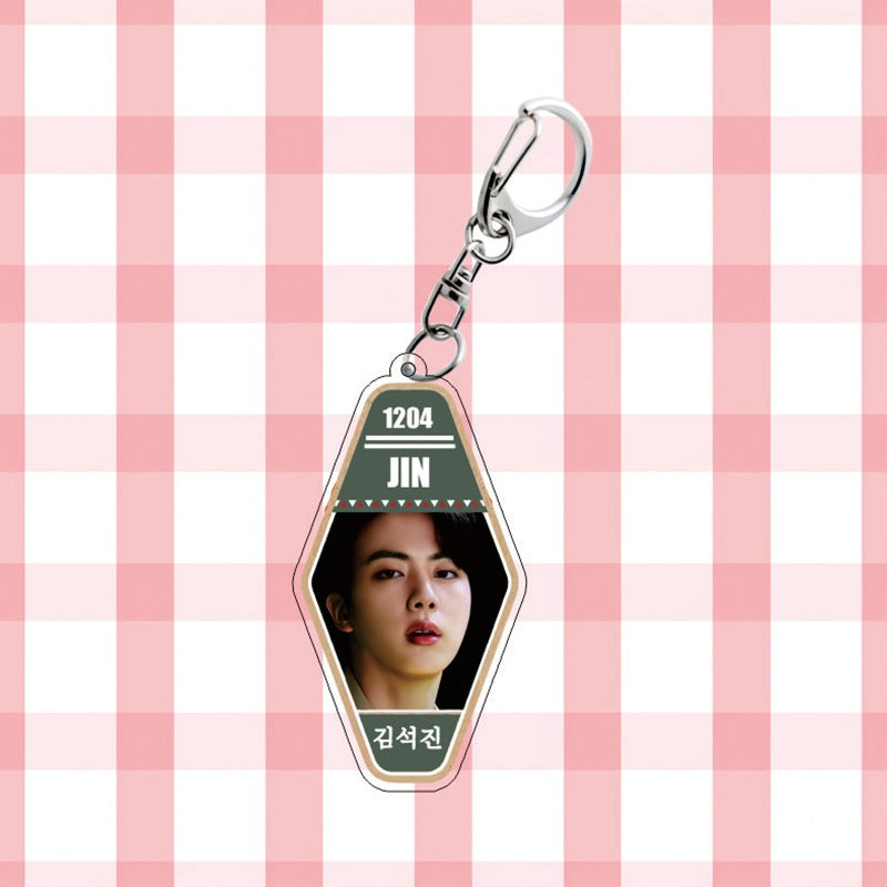 BTS Diamond Hotel Tag Acrylic Keychain