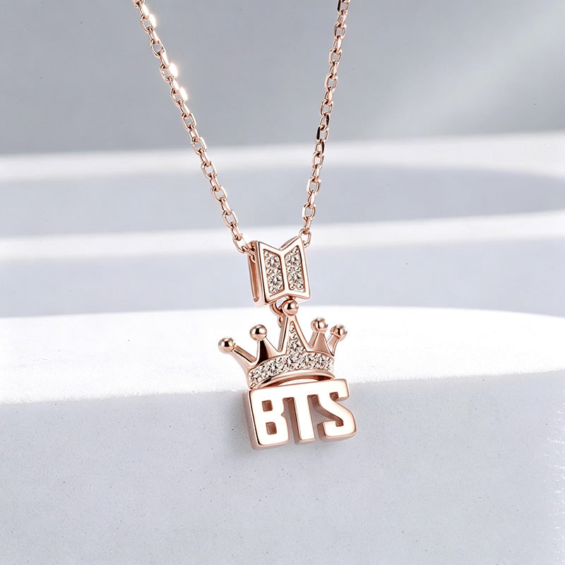 BTS Crown Pendant Necklace