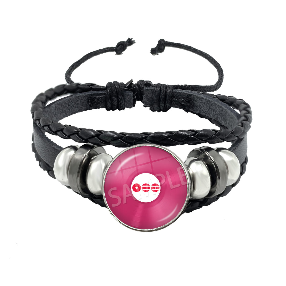 BTS Charm Bracelet | Braided Leather Glass Cabochon