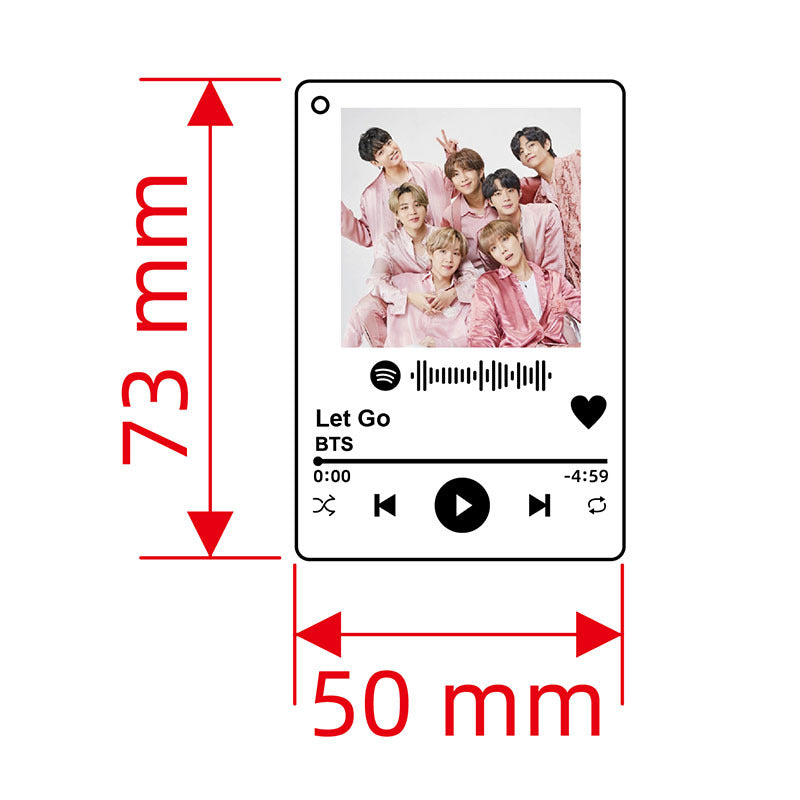 BTS Spotify Music Player Acrylic Keychain Pendant