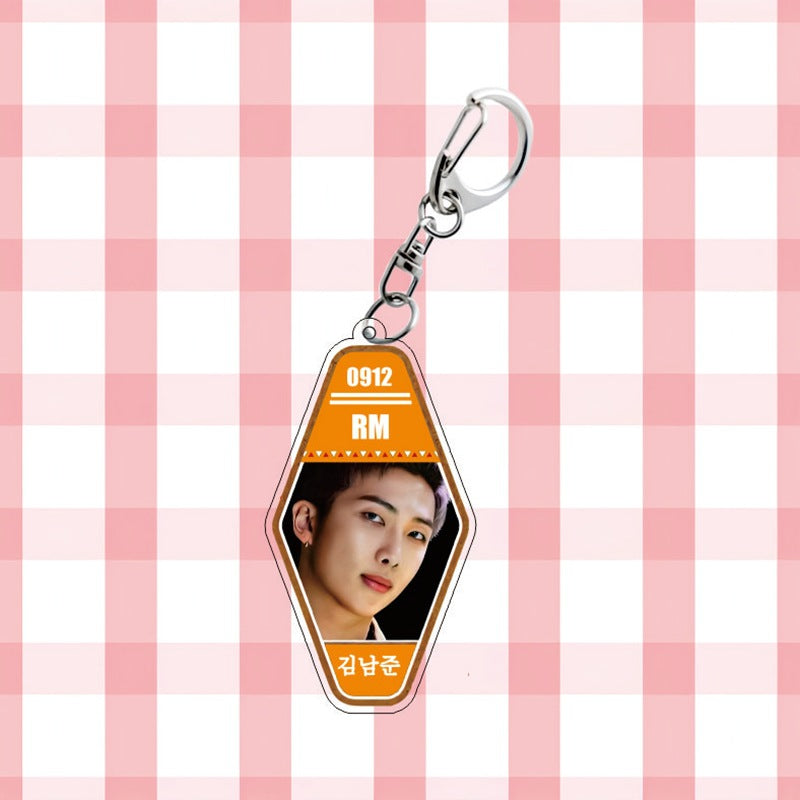 BTS Diamond Hotel Tag Acrylic Keychain