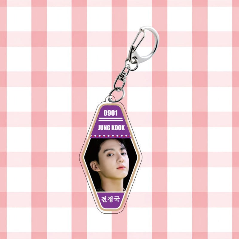BTS Diamond Hotel Tag Acrylic Keychain
