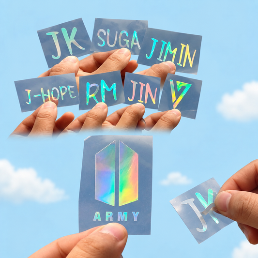 BTS Holographic Sticker Set | Complete Member Name & Logo