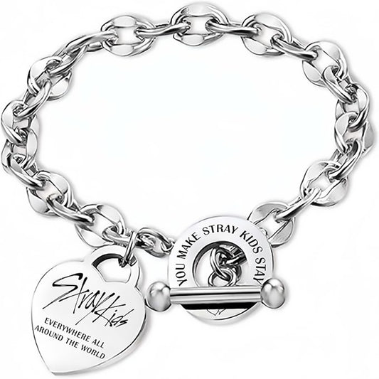 BTS Love Yourself Stainless Steel Bracelet | Heart Charm ARMY Jewelry