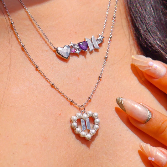 BTS Love Heart Zircon Necklace for Women | Premium Crystal Clavicle Chain | K-Pop ARMY Jewelry | BTS Necklace