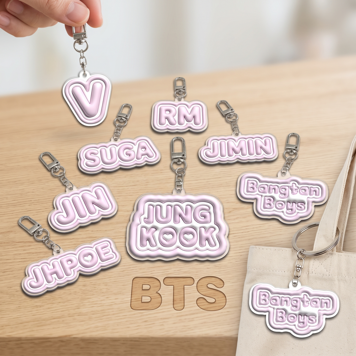 BTS V Acrylic Keychain | Premium K-Pop Keyring Backpack Charm