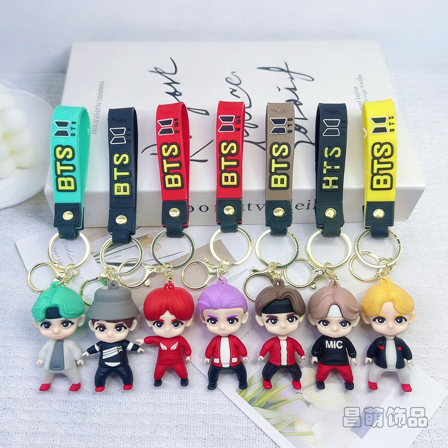 K-Pop BTS 3D Soft Rubber Figure Keychain  Cute Anime Bag Charm & Backpack Pendant | BTS Member Collectible Gift | BTS Keychain