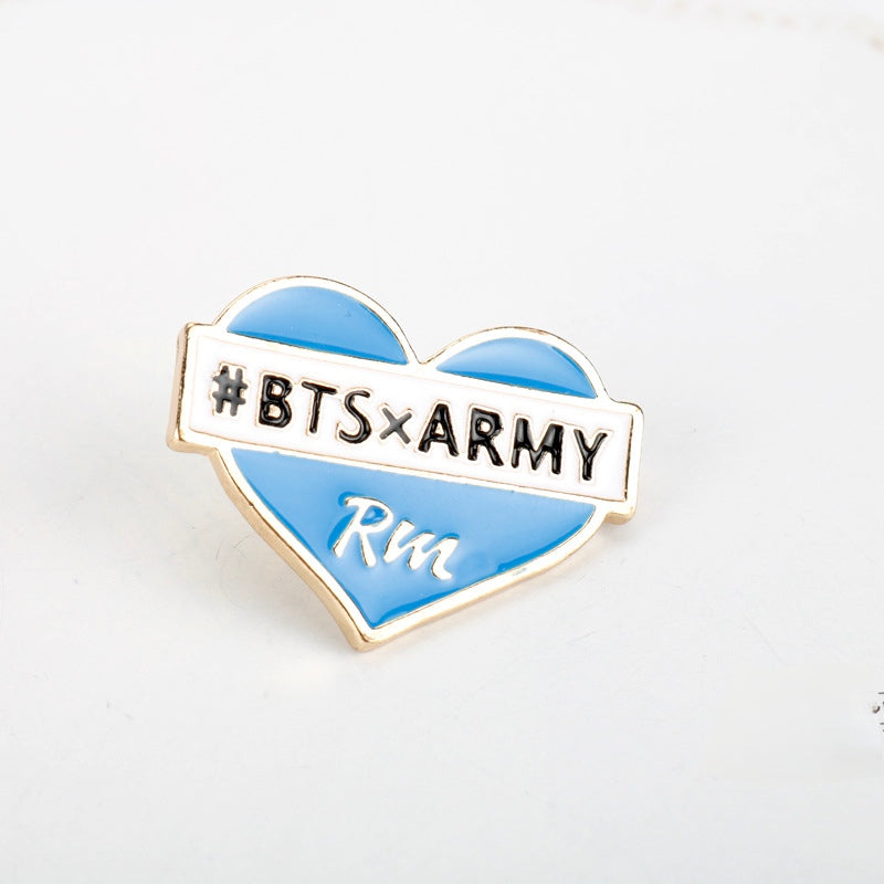BTS x ARMY Heart Enamel Pin Badge | K-Pop Member Brooch for Bags, Jackets & Backpacks | BTS Pin Badge
