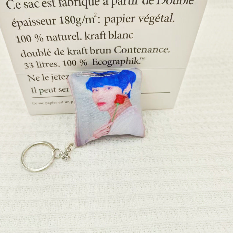 BTS Mini Pillow Keychain | Soft K-Pop Plush Pendant for Bags, Keys & Backpacks | ARMY Gift
