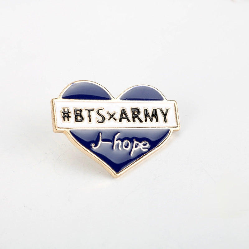 BTS x ARMY Heart Enamel Pin Badge | K-Pop Member Brooch for Bags, Jackets & Backpacks | BTS Pin Badge