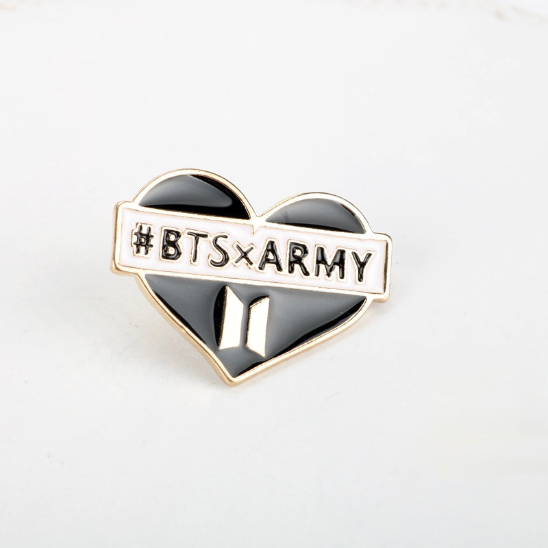 BTS x ARMY Heart Enamel Pin Badge | K-Pop Member Brooch for Bags, Jackets & Backpacks | BTS Pin Badge