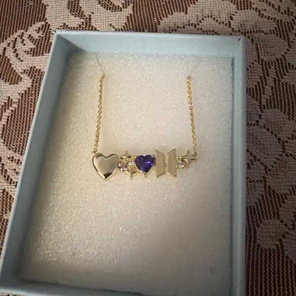 BTS Love Heart Zircon Necklace for Women | Premium Crystal Clavicle Chain | K-Pop ARMY Jewelry | BTS Necklace
