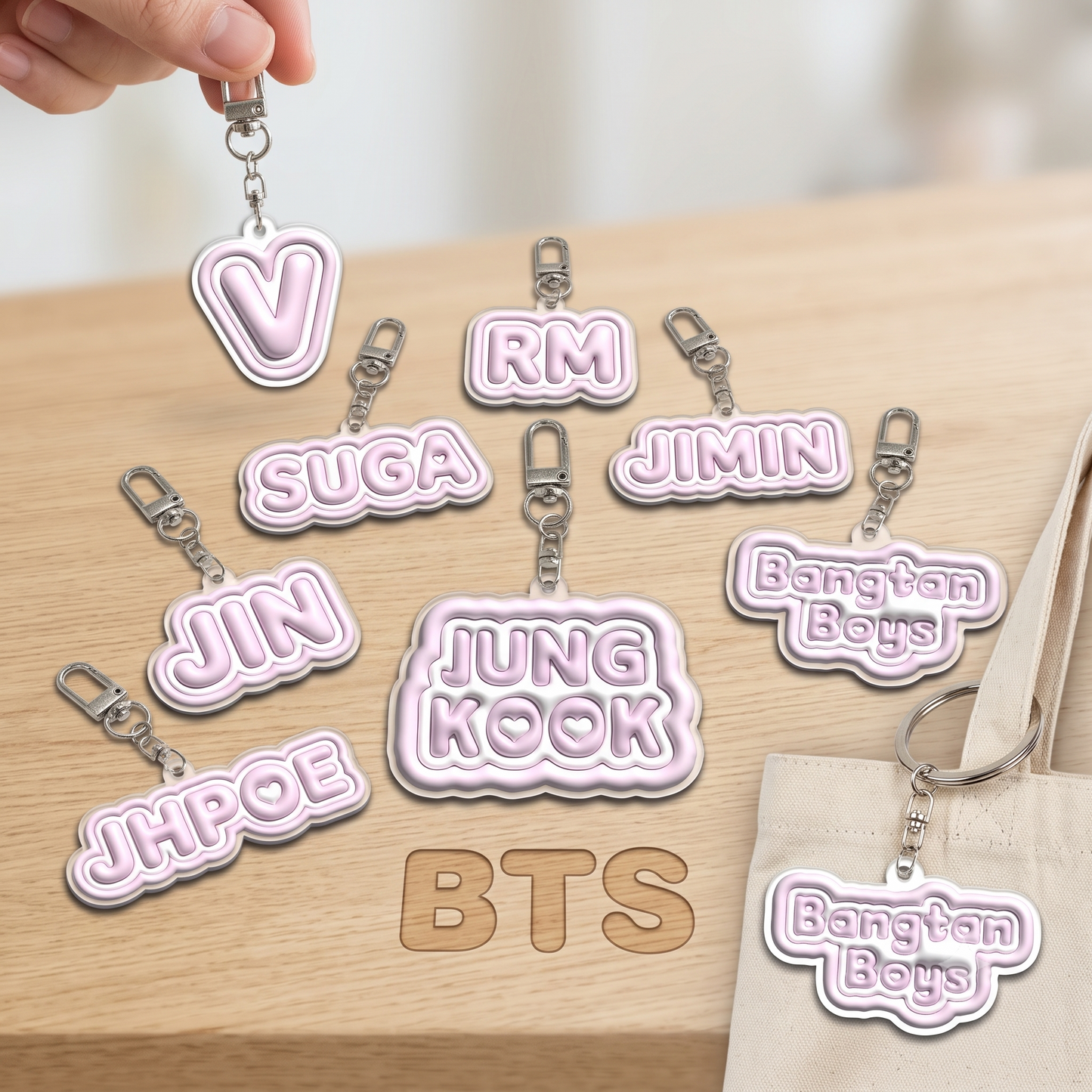 BTS V Acrylic Keychain | Premium K-Pop Keyring Backpack Charm